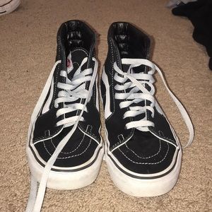 Black and white High top Vans